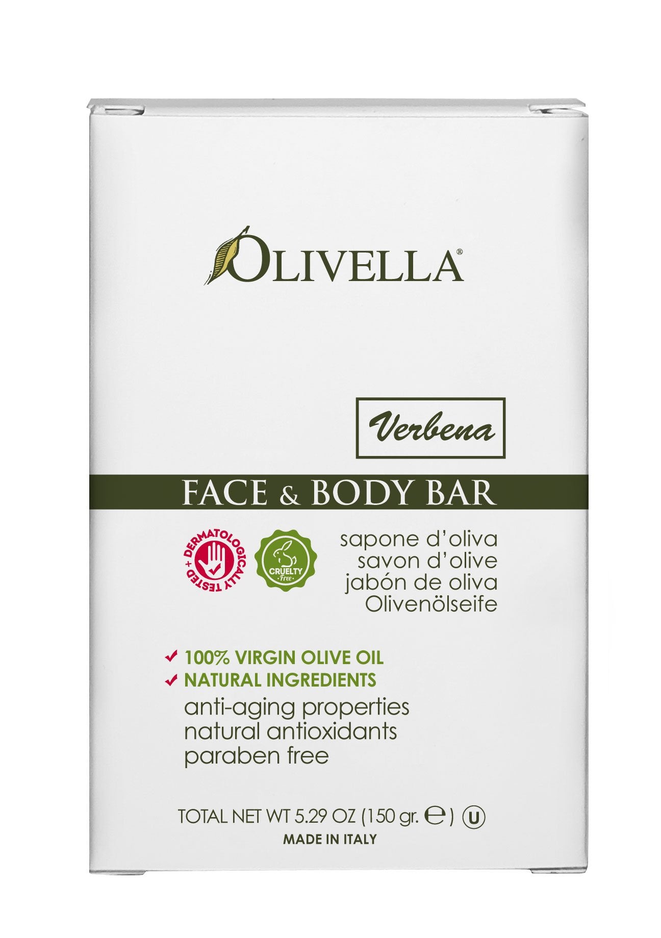 Olivella Face and Body Bar, Verbena, 5.29 Ounce Beauty & Personal Care Olivella