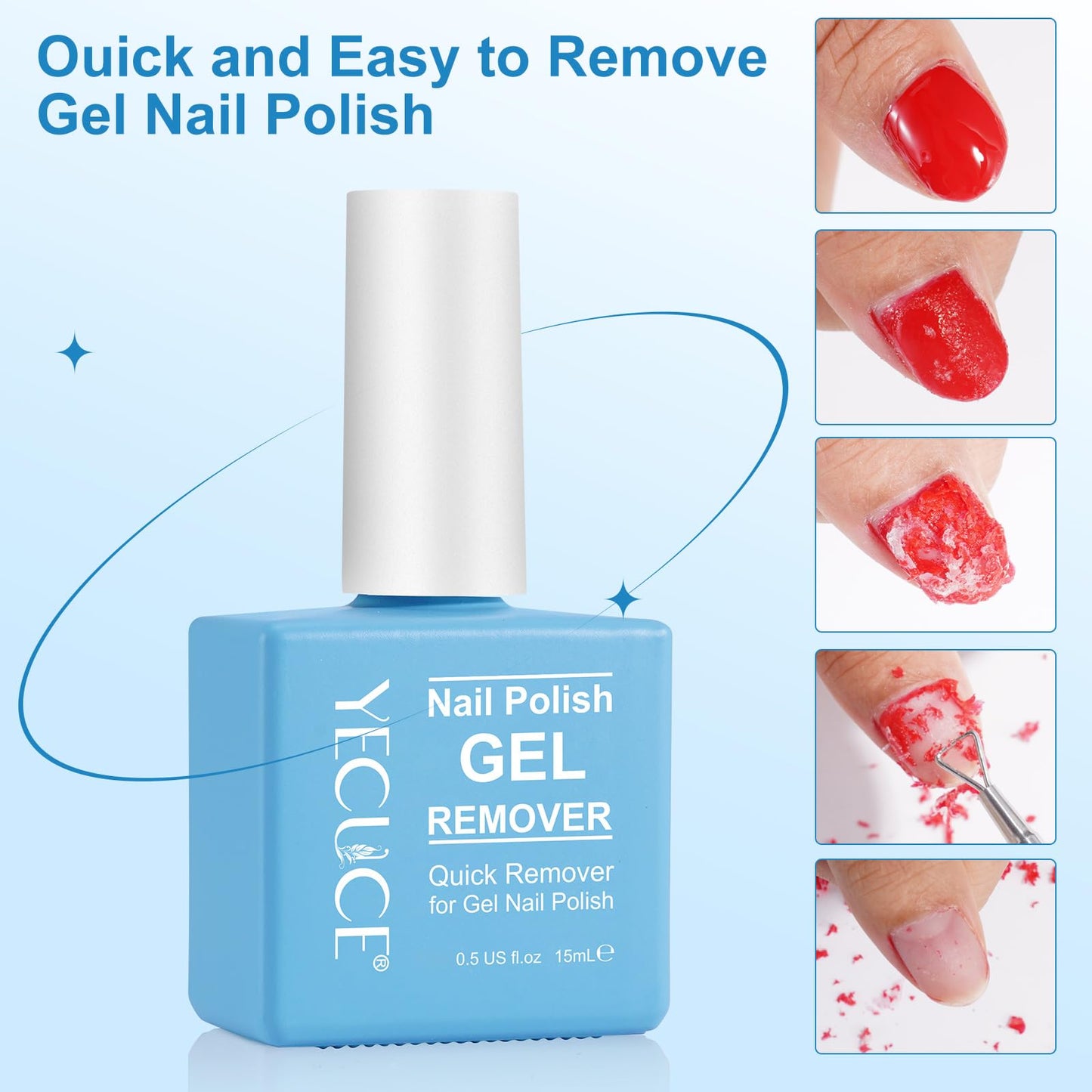 Gel Nail Polish Remover, (2pcs) Gel Polish Remover for Nails, No Need for Foil, Quick & Easy Polish Remover In 3-5 Minutes, No Need Soaking Or Beauty and Personal Care NIFEISHI