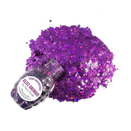 Neva Nude Face and Body Glitter Keychain - Chunky Loose Glitter for Festivals, Raves, and More | Cosmetic Grade | Super Sparkly (Berry Mischievous Beauty & Personal Care Neva Nude