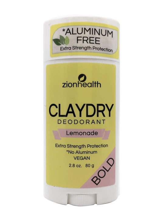 Clay Dry Bold Lemonade Deodorant Zion Health 2.8 oz Stick Beauty and Personal Care Zion Health