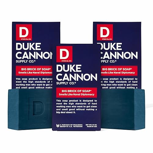 Duke Cannon Supply Co. Big Brick of Soap for Men - Naval Diplomacy, Refreshing Ocean Scent, Extra Large 10 oz Bars, 3-Pack Beauty & Personal Care Duke Cannon Supply Co.