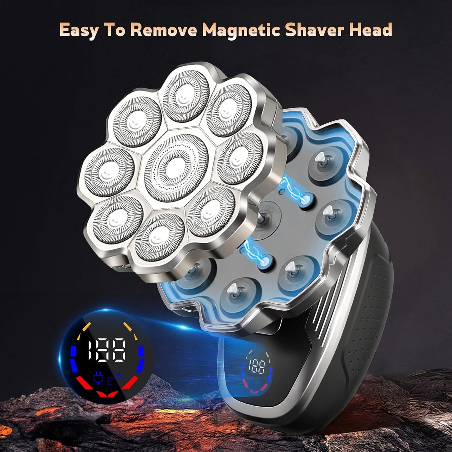 9D Electric Razor for Men Head Shavers for Bald Men 5-in-1 Electric Razors with Wet & Dry Bald Head Shaver 9D Floating Head Shaver Beauty and Personal Care TOHUAN