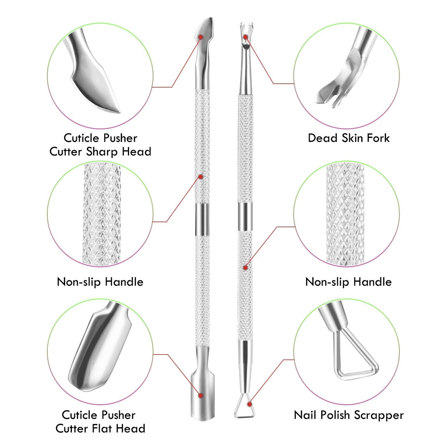 Cuticle Trimmer Cuticle Remover with Cuticle Pusher, XUNXMAS Professional Stainless Steel Durable Pedicure Manicure Tools Cutter Nipper Scissor Beauty & Personal Care XUNXMAS