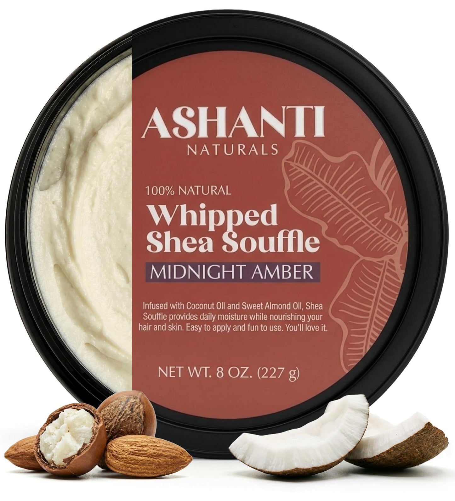 Ashanti Naturals Scented Whipped Shea Butter for Skin | African Body Butter for Women w/Coconut, Almond Oil (Midnight Amber Souffle, 8 oz) Beauty & Personal Care Ashanti Naturals