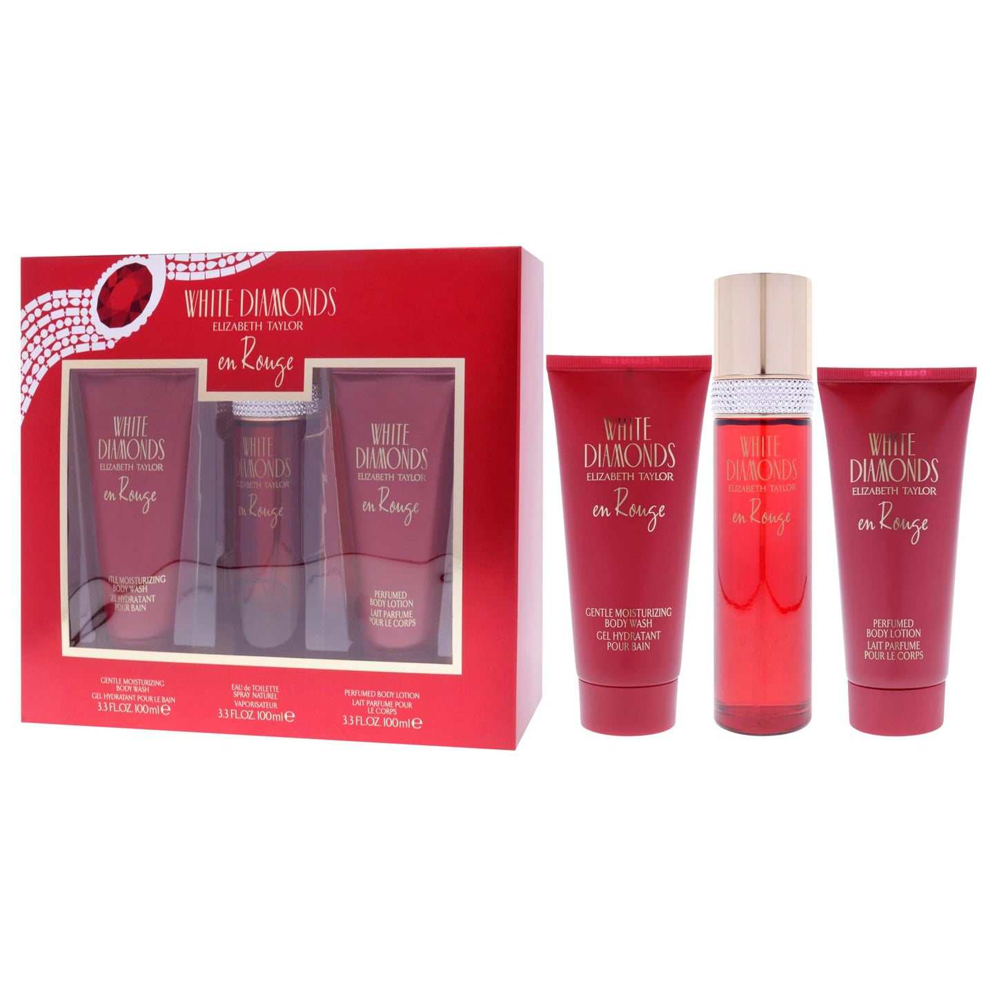 Elizabeth Taylor White Diamonds En Rouge, 3 Piece Gift Set women Beauty & Personal Care Elizabeth Taylor