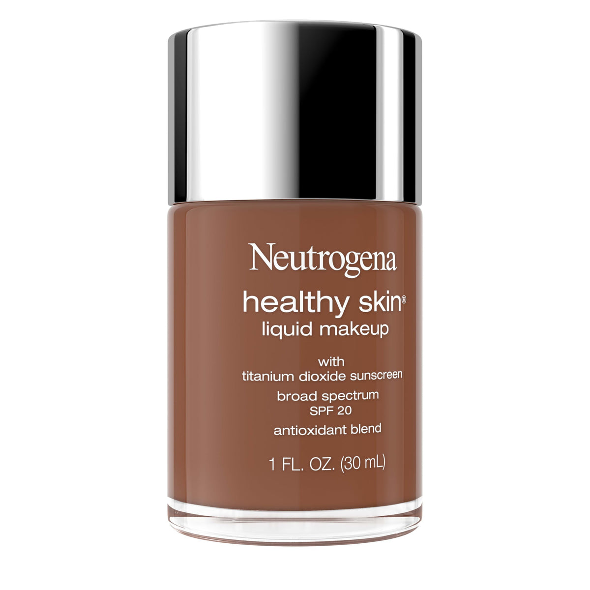 Neutrogena Healthy Skin Liquid Foundation Makeup Broad Spectrum SPF 20 Sunscreen, Medium Coverage, Vit B5, Antioxidants, All Day Wear, Cool Chestnut Beauty & Personal Care Neutrogena