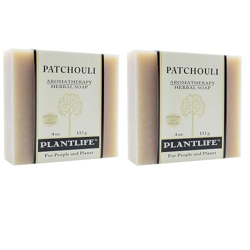 Plantlife Patchouli Bar Soap Pack of 2 - Moisturizing and Soothing Soap for Your Skin - Hand Crafted Using Plant-Based Ingredients - Made in Beauty & Personal Care Plantlife