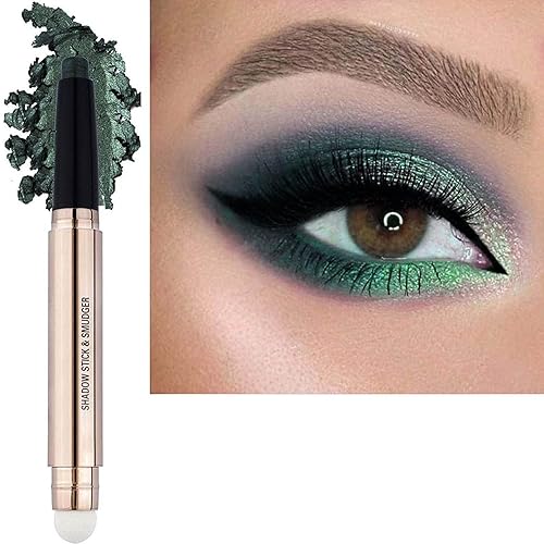 Green Eyeshadow Stick Halloween Makeup Cream Shimmer Single Eyeshadow Pencil Crayon, Hypoallergenic Waterproof Long Lasting Eye Shadow Stick High Beauty & Personal Care MAY FOLTREN