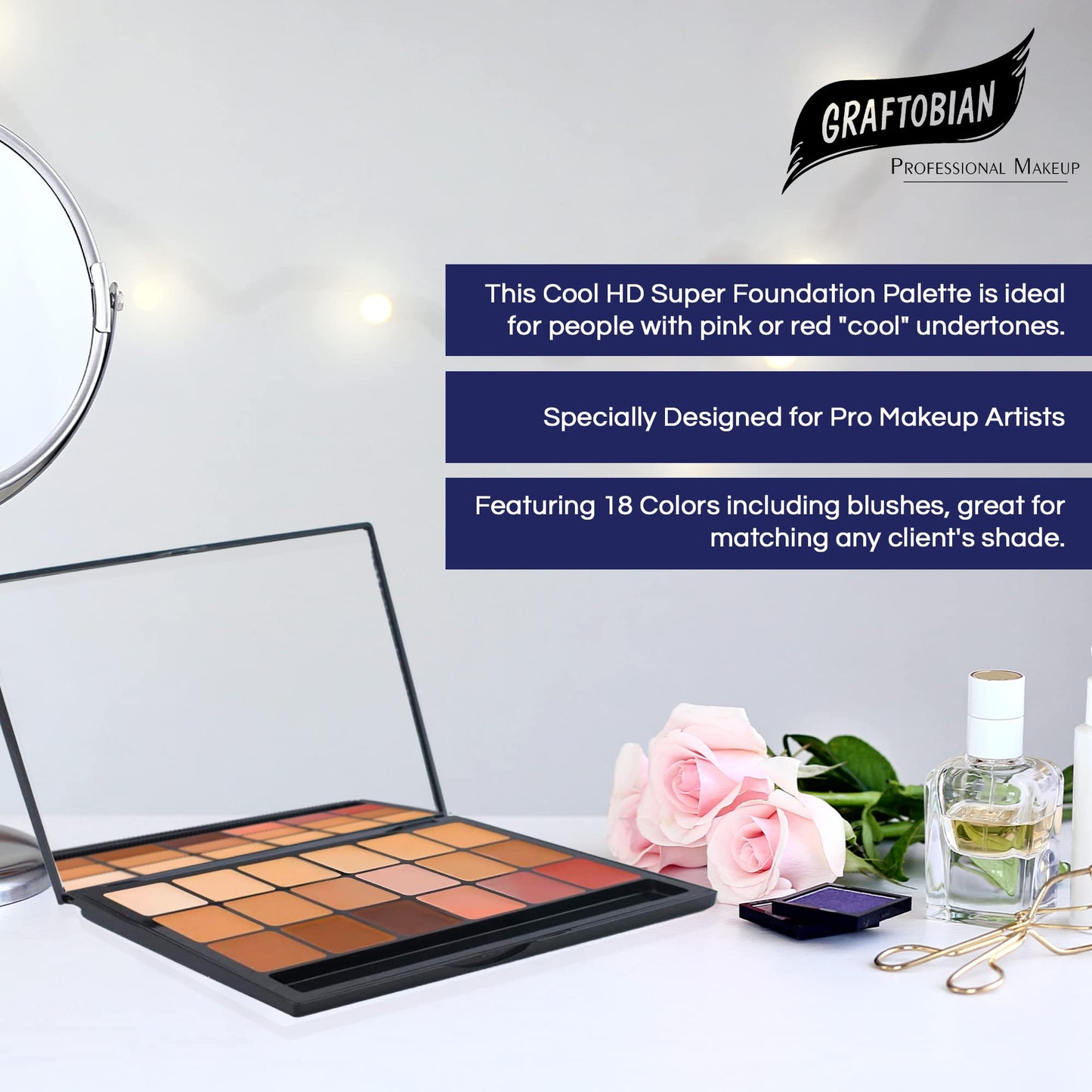 Graftobian HD High-Definition Super Palette - Foundation Palette, Professional Face Cream Palette, Contour & Coverage Face Makeup, Artist Kit Beauty & Personal Care Graftobian