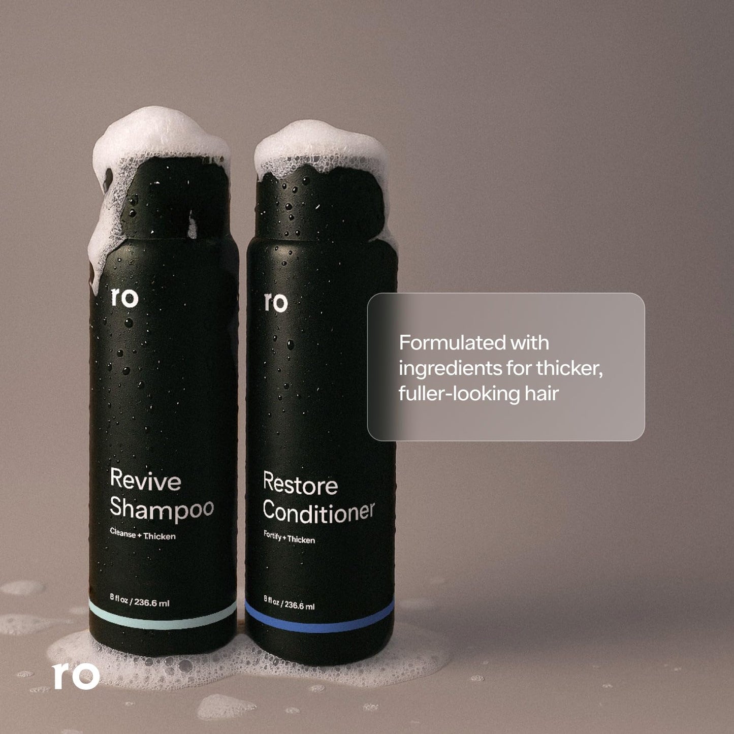 Ro Men's Revive Shampoo & Restore Conditioner Duo | Exfoliates, Clarifies, Fortifies & Moisturizes for Thicker Looking Hair, Made Without Sulfates Beauty & Personal Care Ro