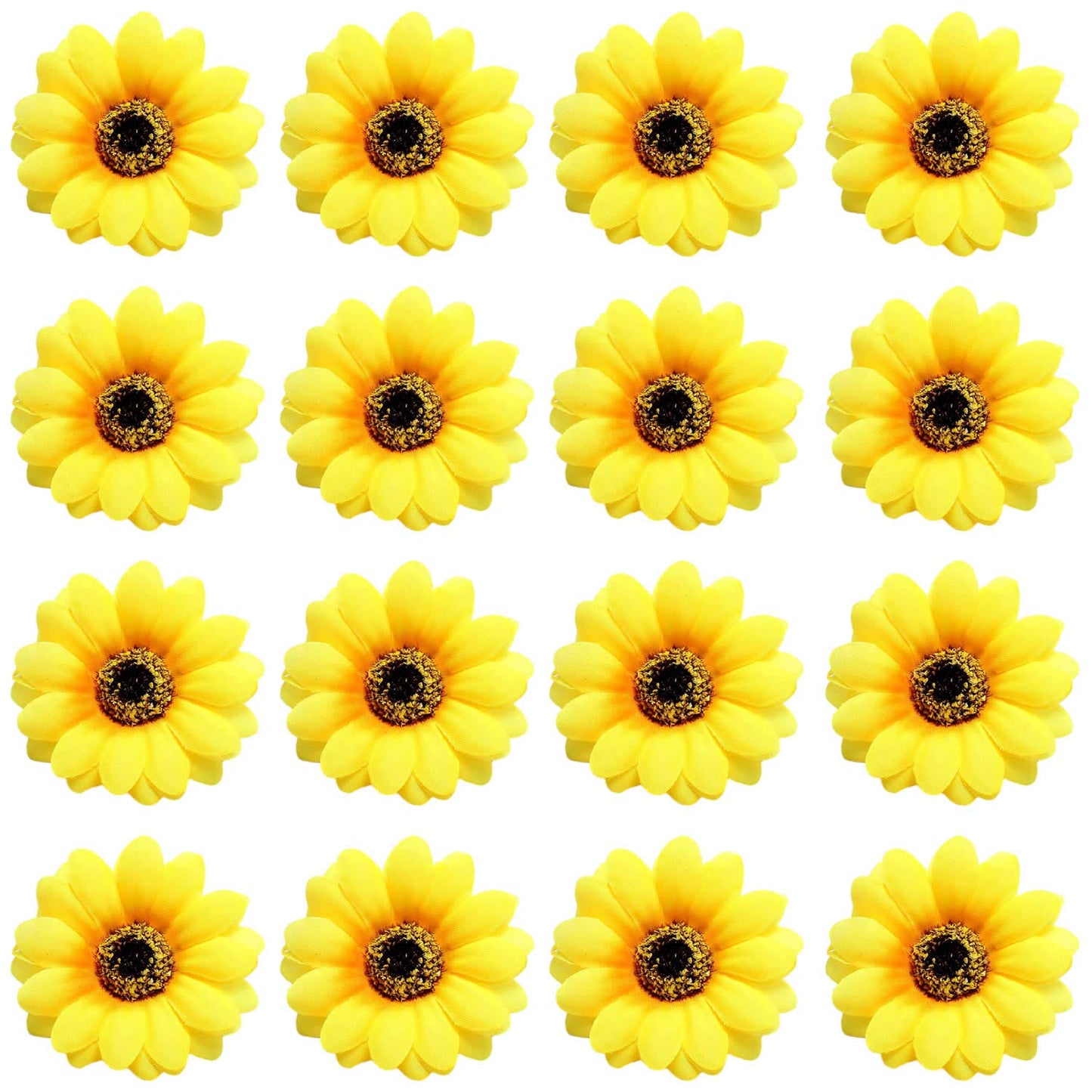 Lawie 16 Pack Artificial Fake Yellow Small Daisy Sunflower Hair Clips Floral Hairpins Alligator Barrettes Brooches Pins Wedding Hawaiian Party Silk Beauty & Personal Care Lawie