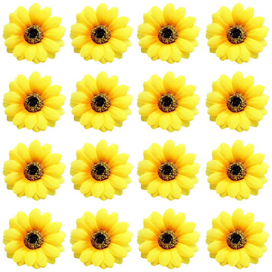 Lawie 16 Pack Artificial Fake Yellow Small Daisy Sunflower Hair Clips Floral Hairpins Alligator Barrettes Brooches Pins Wedding Hawaiian Party Silk Beauty & Personal Care Lawie