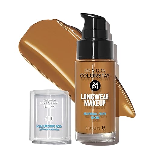 Revlon Liquid Foundation, ColorStay Face Makeup for Normal & Dry Skin, SPF 20, Longwear Medium-Full Coverage with Natural Finish, 400 Caramel, 1 fl oz Beauty & Personal Care REVLON
