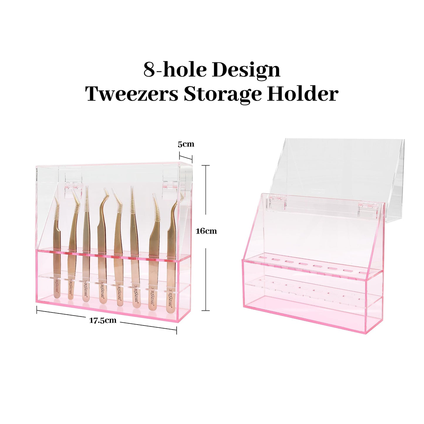 XIUSUZAKI Tweezers Storage Box 8 Holes Holder Lash Tweezers Storage for Eyelash Extensions Eyelash Professional(Red,Only the Box) Beauty and Personal Care XIUSUZAKI