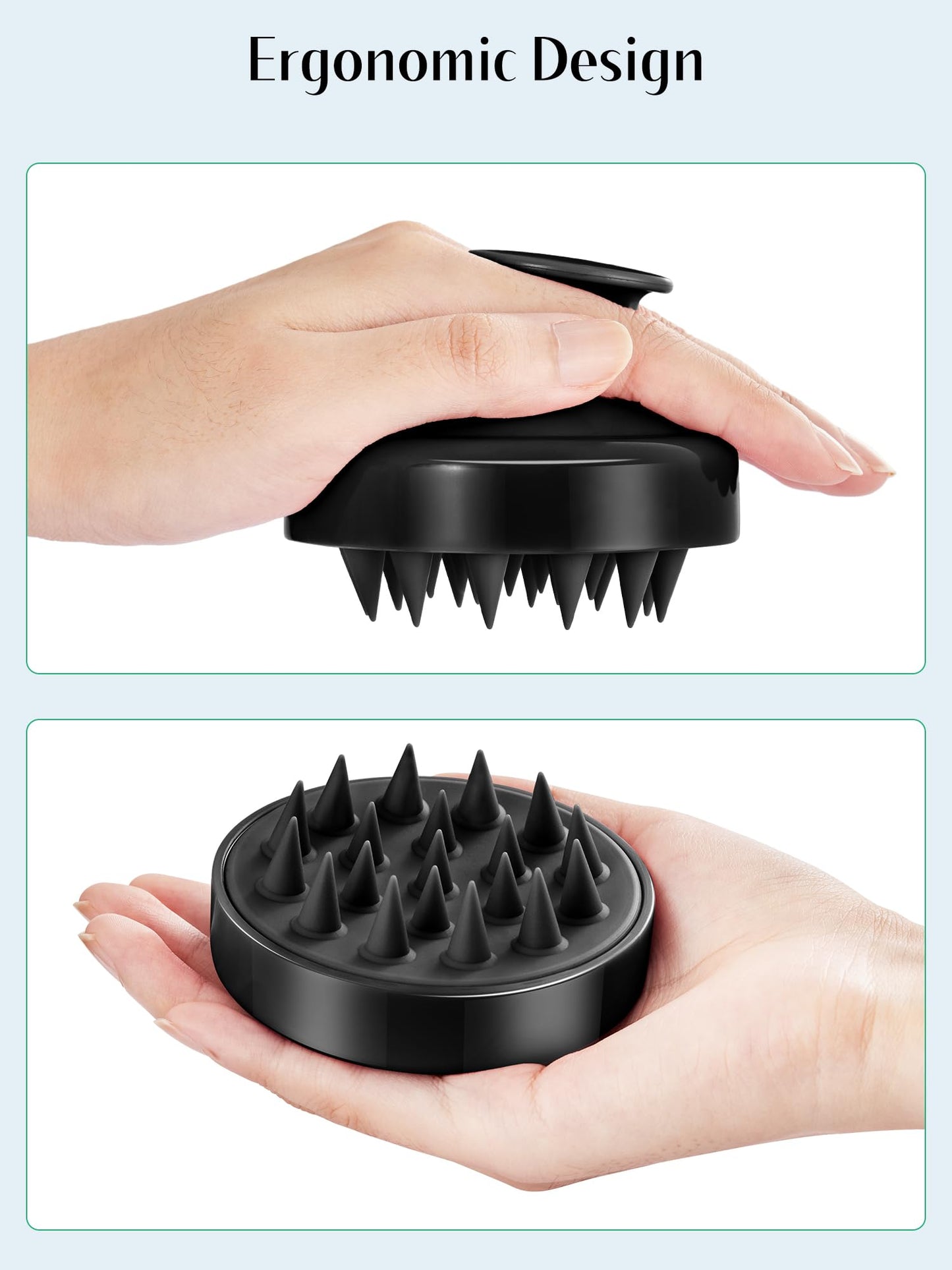 HEETA Scalp Massager Hair Growth 2-Pack, Soft Silicone Scalp Scrubber Shampoo Brush for Exfoliation Dandruff Removal Head Massage Stress Relax, Wet Beauty & Personal Care HEETA