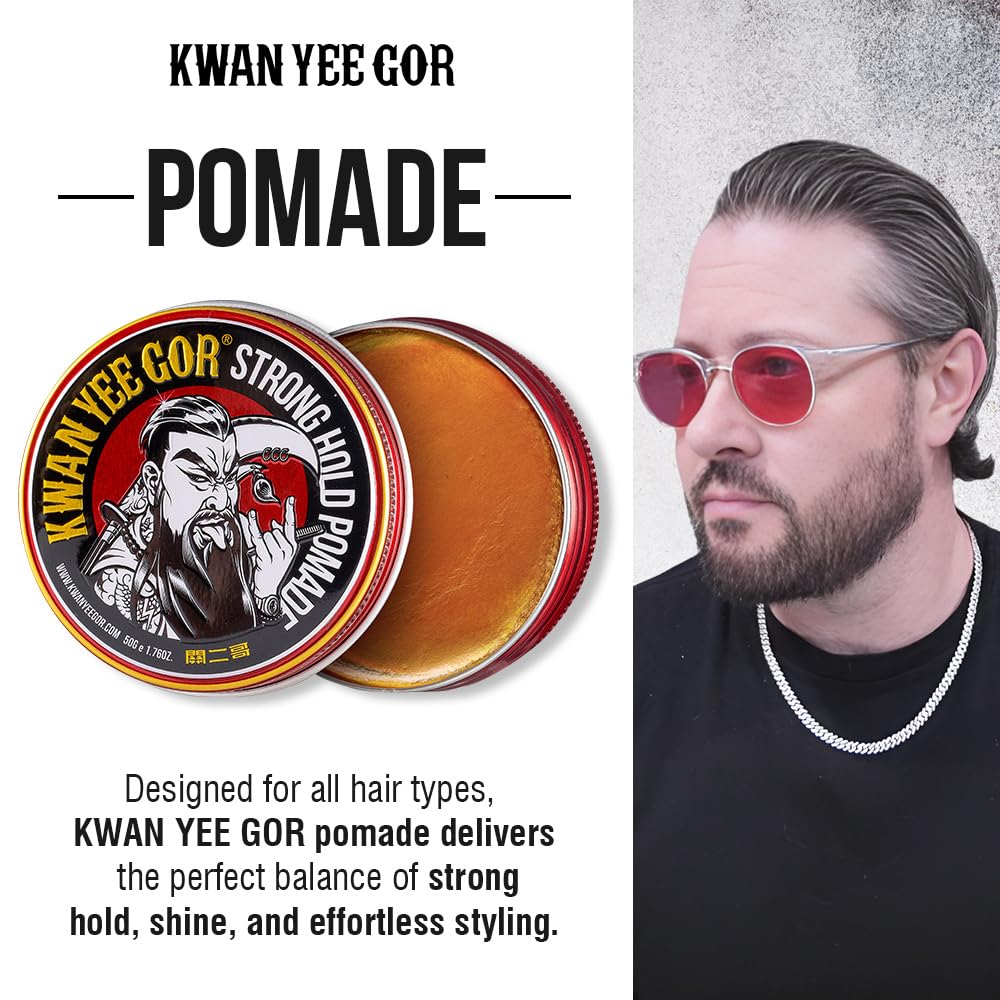 KWAN YEE GOR Strong Hold High Shine Hair Pomade 1.76oz for Men Styling Beauty & Personal Care KWAN YEE GOR