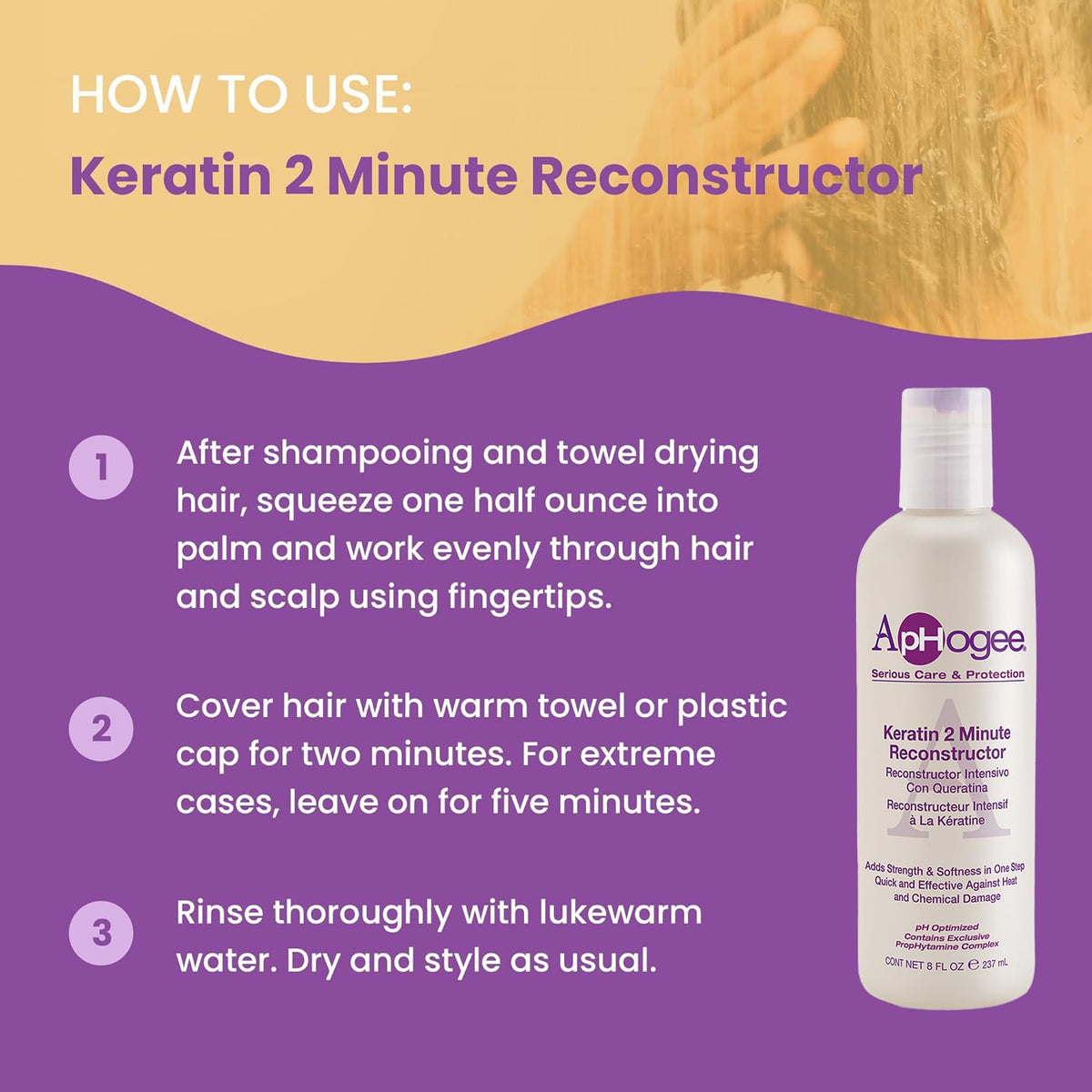 Aphogee Keratin 2 Minute Reconstructor, 8 fl oz - Deep Conditioner for Color-Treated & Heat-Styled Hair, Smooths & Adds Shine Beauty & Personal Care Aphogee