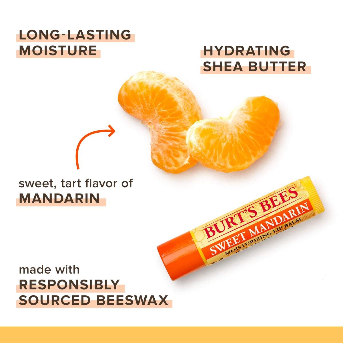Burts Bees Sweet Mandarin Moisturizing Lip Balm Unisex 0.15 oz Beauty & Personal Care Burt's Bees