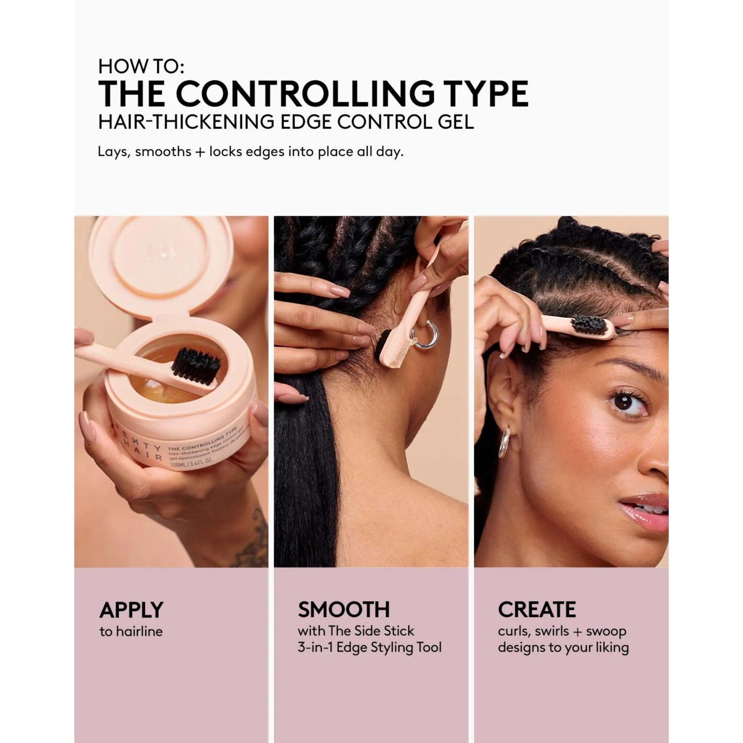 Fenty Hair The Controlling Type Hair-Thickening Edge Control Gel (100 mL/3.4 Fl Oz) Beauty & Personal Care FENTY BEAUTY