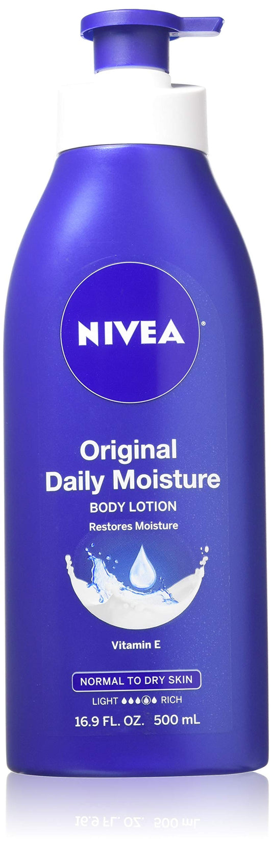 Nivea Lotion Original Daily Moisture 16.9 Ounce Pump (Normal to Dry Skin) (500ml) (2 Pack) Beauty & Personal Care NIVEA