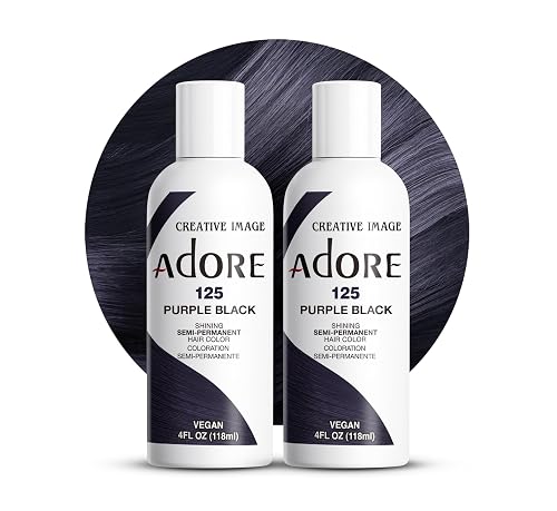 Adore Semi Permanent Hair Color (125 Purple Black) (2 Pack) | Vegan & Cruelty-Free Black Hair Dye | No Ammonia, No Peroxide, No Alcohol | 4 Fl Oz Beauty & Personal Care Adore