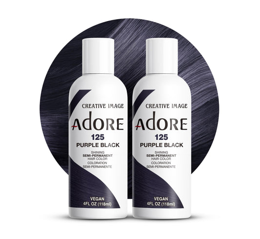 Adore Semi Permanent Hair Color (125 Purple Black) (2 Pack) | Vegan & Cruelty-Free Black Hair Dye | No Ammonia, No Peroxide, No Alcohol | 4 Fl Oz Beauty & Personal Care Adore