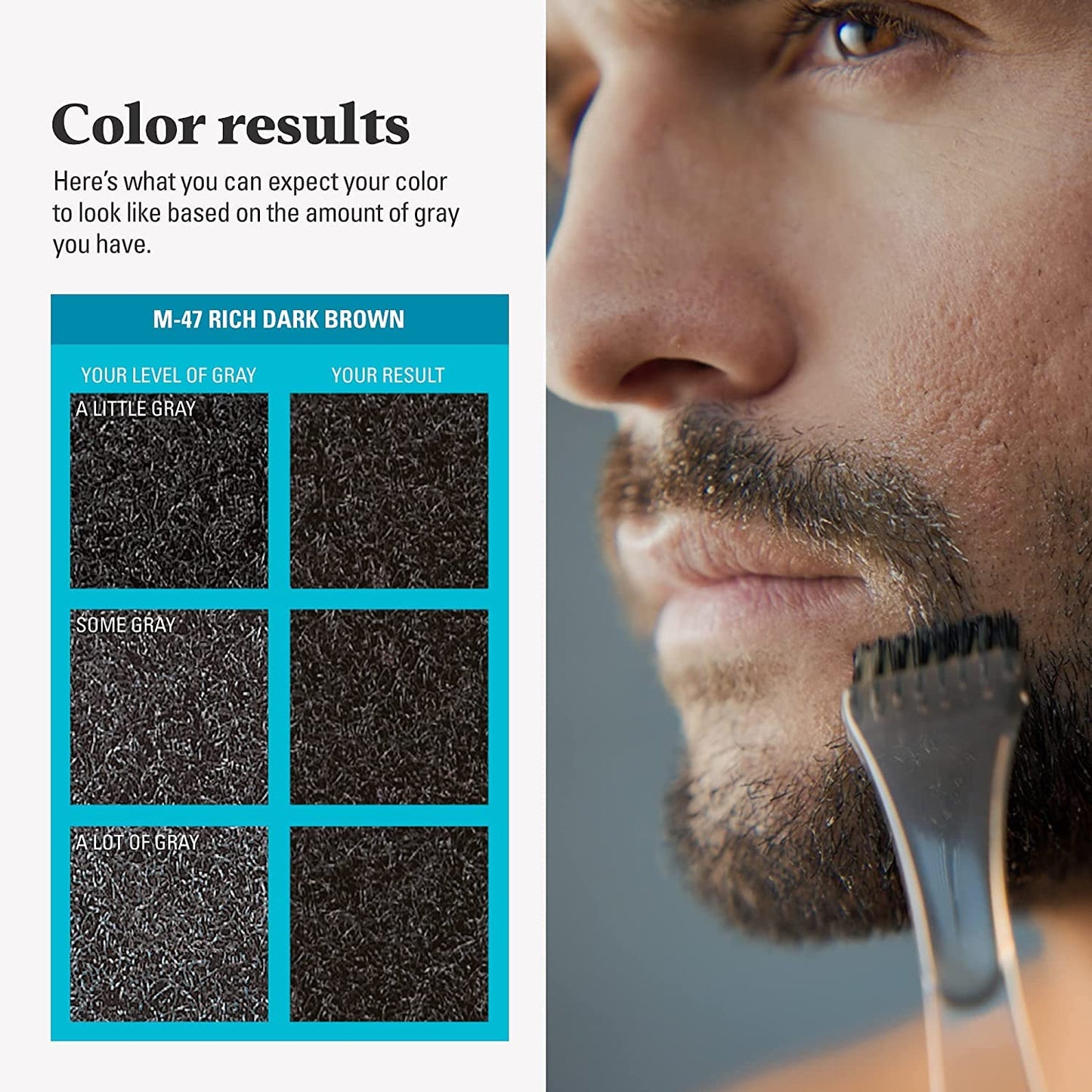 Just For Men Mustache & Beard, Beard Dye for Men with Brush Included, With Keratin Biotin Aloe and Coconut Oil for Healthy Facial Hair - Rich Dark Beauty & Personal Care Just for Men