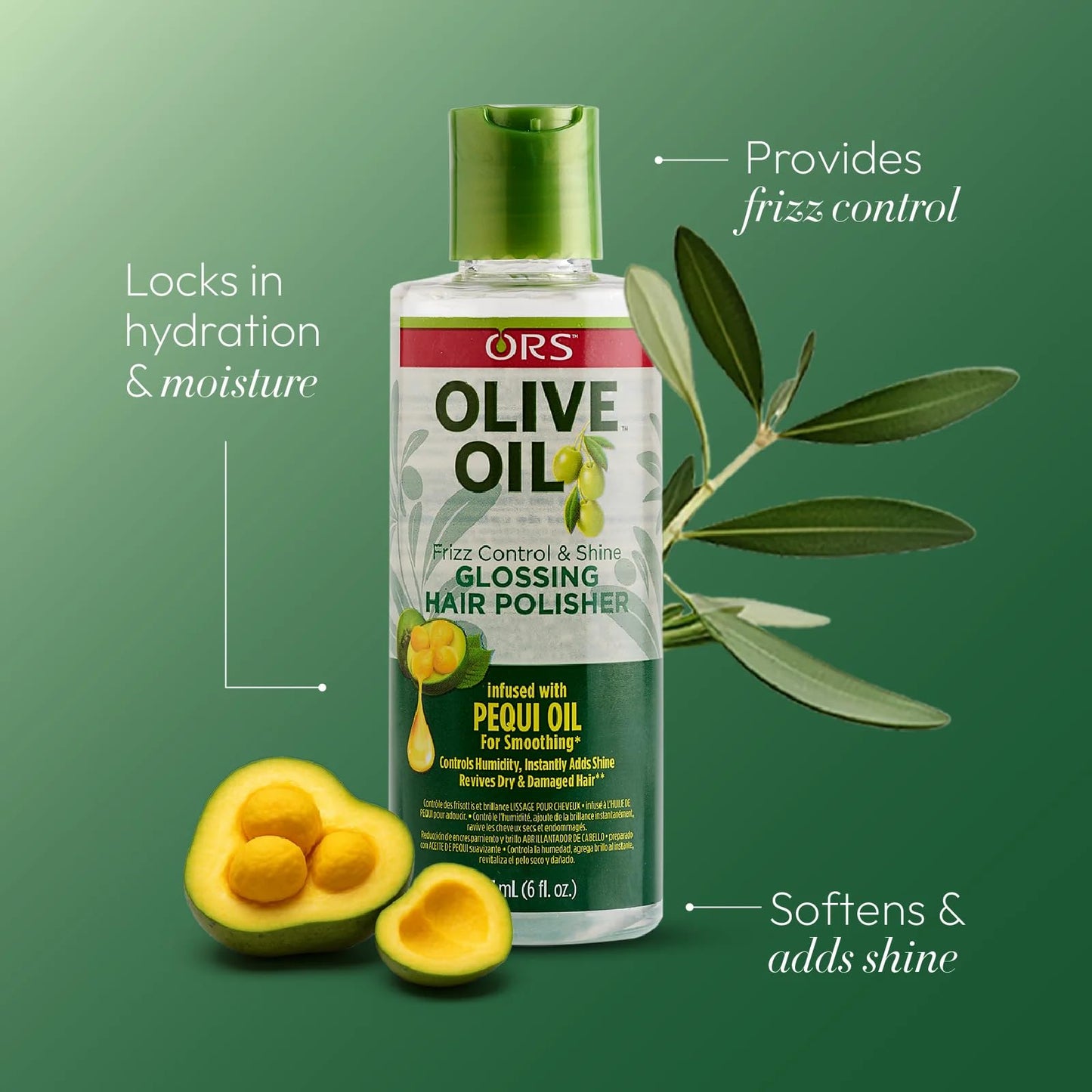 ORS Olive Oil Style & Shine Frizz Control & Shine Glossing Hair Polisher, infused with Pequi Oil for Smoothing (6.0 oz) Beauty & Personal Care ORS