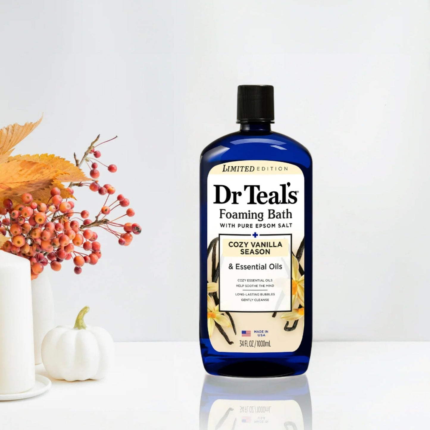 Dr Teal's Cozy Vanilla Season Comfort Pure Epsom Salt Soak and Cozy Vanilla Season Foaming Bath Duo Pack Beauty and Personal Care Dr Teal's