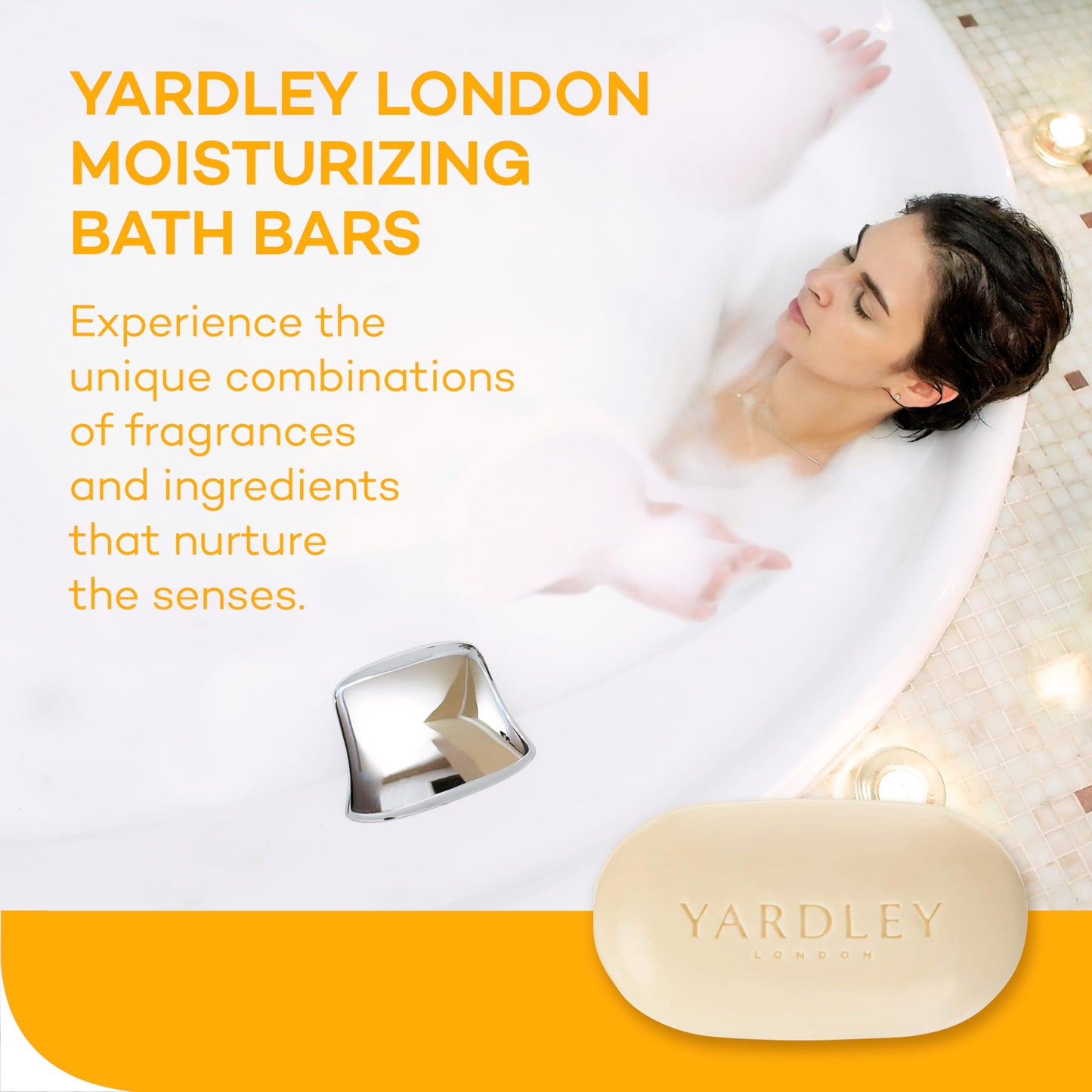 Yardley London Nourishing Bath Soap Bar Shea Buttermilk for Sensitive Skin, Gently Cleanses with Delicate Chamomile & Creamy Buttermilk, 4.0 oz Bath Beauty & Personal Care Yardley