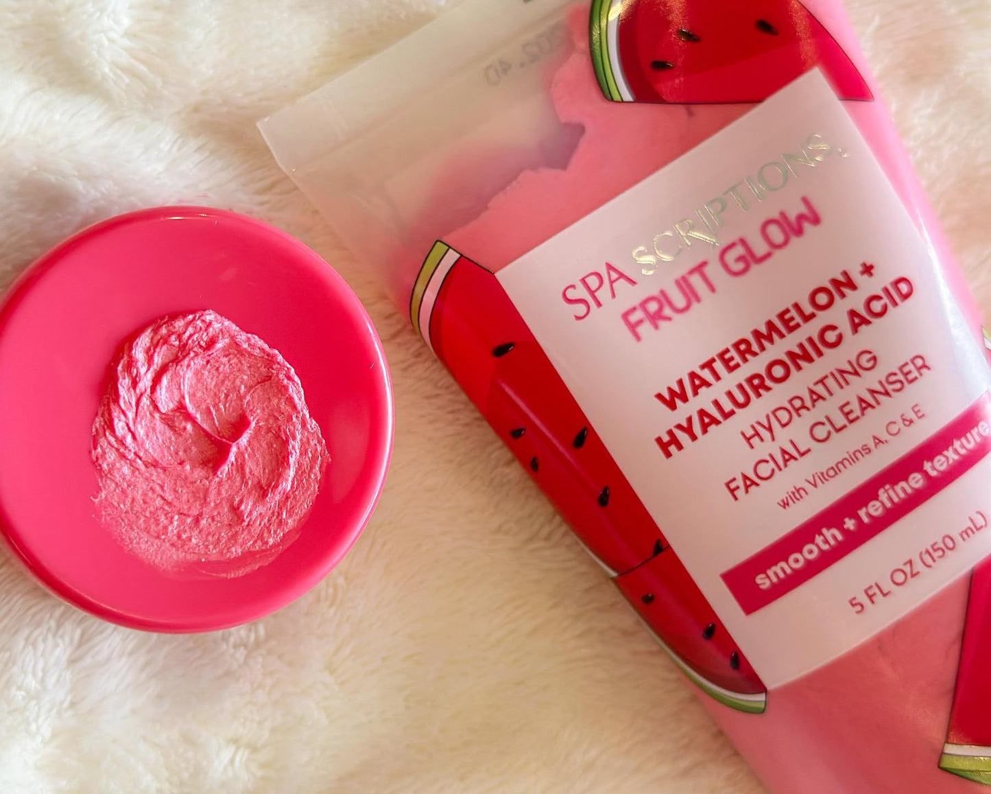 SpaScriptions Fruit Glow Watermelon + Hyaluronic Acid Hydrating Facial Cleanser 5 Oz Beauty & Personal Care SpaScriptions