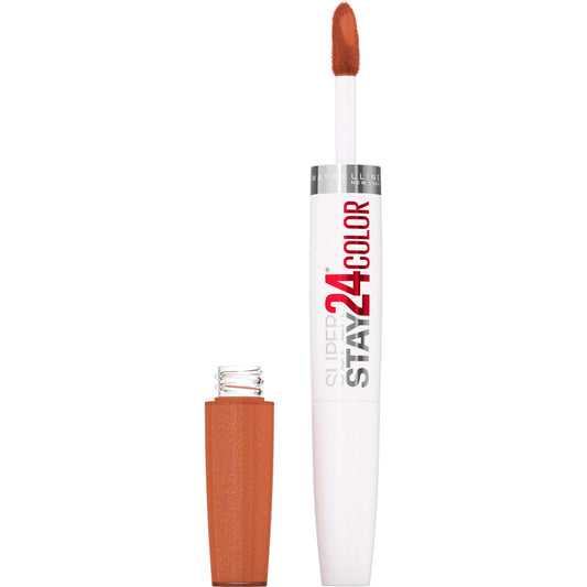 MAYBELLINE Super Stay 24 2-step Long Lasting Liquid Lipstick and Lip Balm, 910 Copper Glisten, 1 count Beauty & Personal Care MAYBELLINE