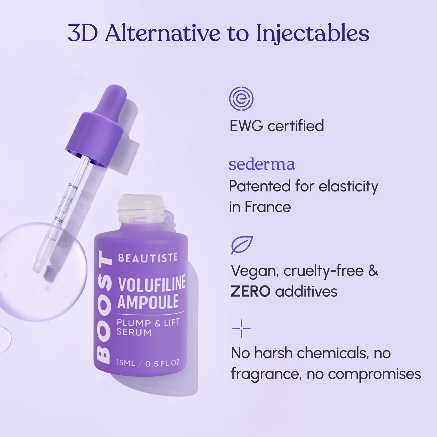 BOOST 100% Pure Volufiline Serum - Instant Plumping Hydration Facial Serum for Visibly Plumper Skin - Anti-Aging Ampoule for Loss of Volume - Korean Beauty & Personal Care Beautiste