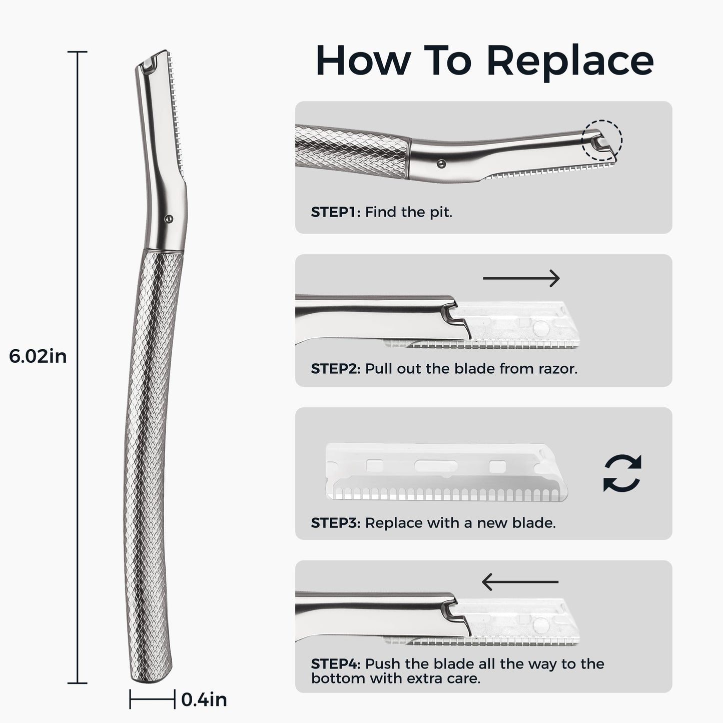 ZOMCHI Eyebrow Razor for Women & Men, Precision Cover, Silver Beauty and Personal Care ZOMCHI