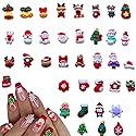 37PCS Christmas Nail Art Charms - Mixed 3D Resin Charms with Santa Claus, Elk, Xmas Tree, Gloves, Bells, Snowman Designs Beauty & Personal Care ONEUPIN