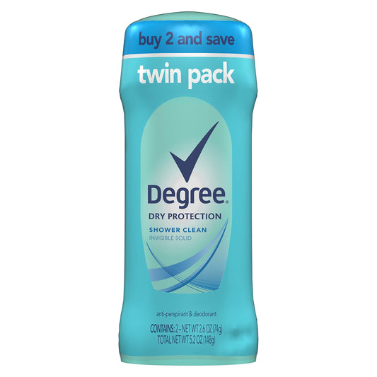 Degree Antiperspirant Deodorant 24 Hour Dry Protection Shower Clean Deodorant for Women 2.6 oz, 2 Count Beauty and Personal Care Degree