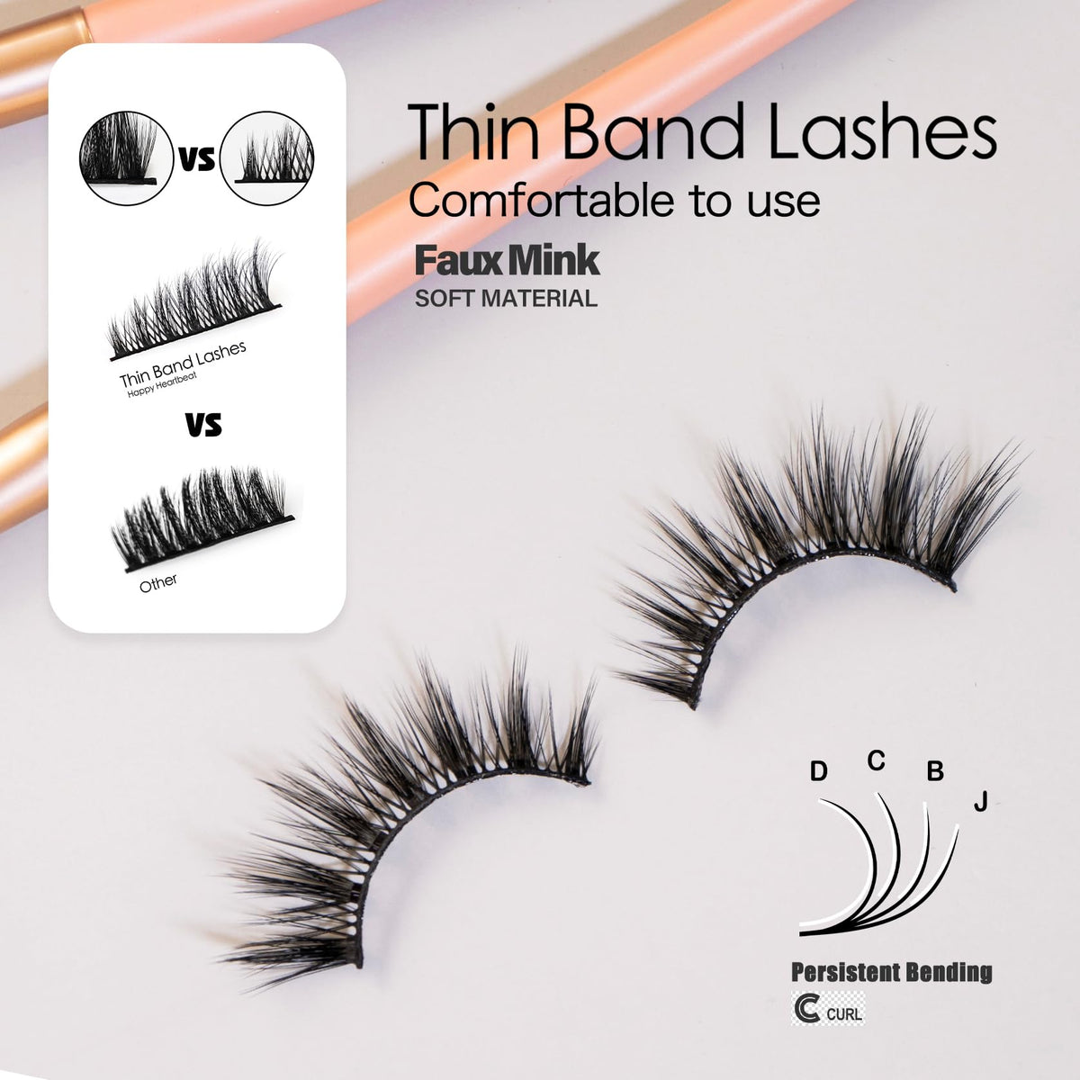 Happy Heartbeat 3D False Eyelashes Spiky Wispy Natural Cat Eye Manga Fluffy Soft Faux Mink lashes Reusable Short Fake Lashes 10 Pairs(H2) Beauty & Personal Care Happy Heartbeat