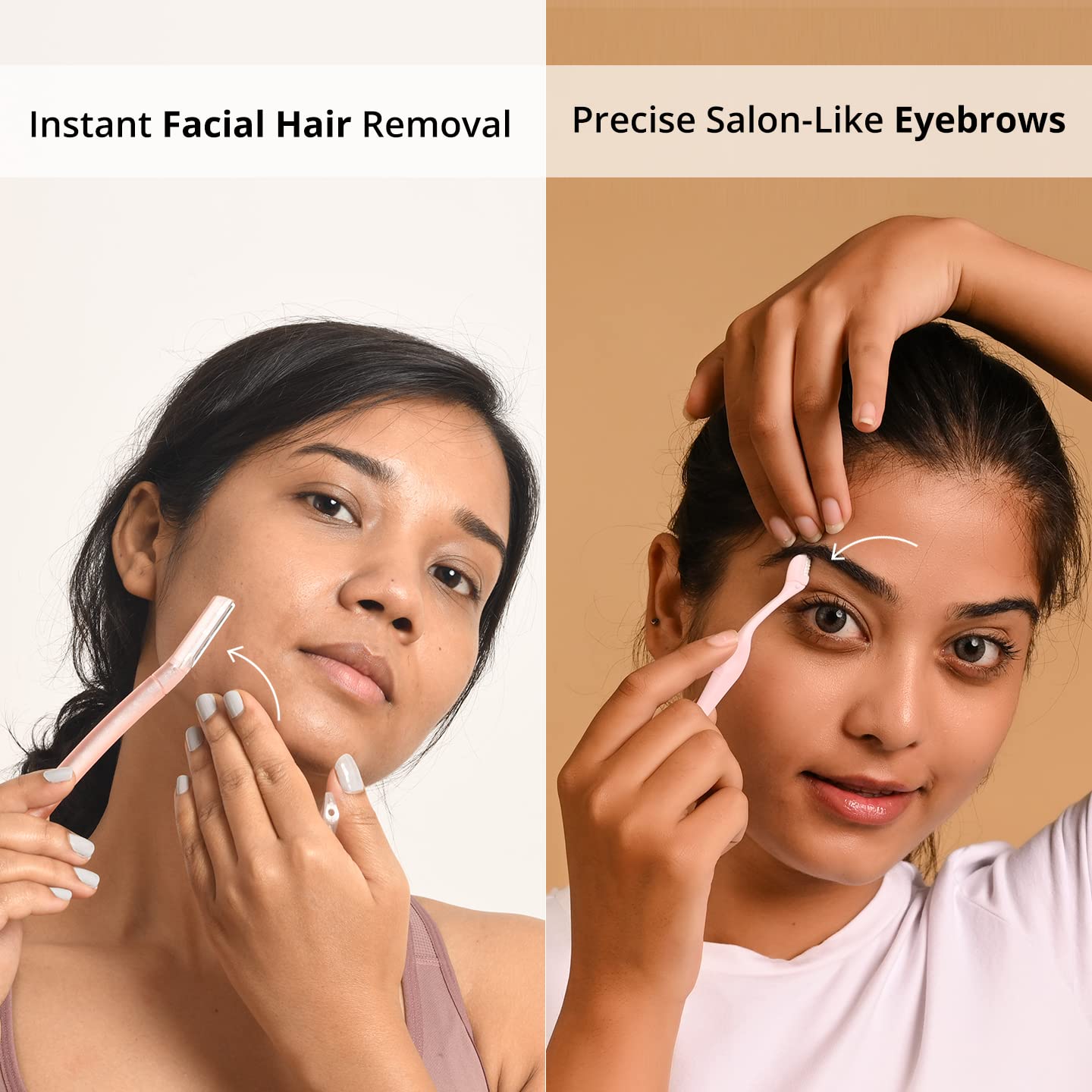 Carmesi Facial Hair Removal Combo with Face Razor + Eyebrow Razor - Painless & Precision Face Hair Removal - for Eyebrows, Upper Lip, Peach Fuzz Beauty and Personal Care Carmesi