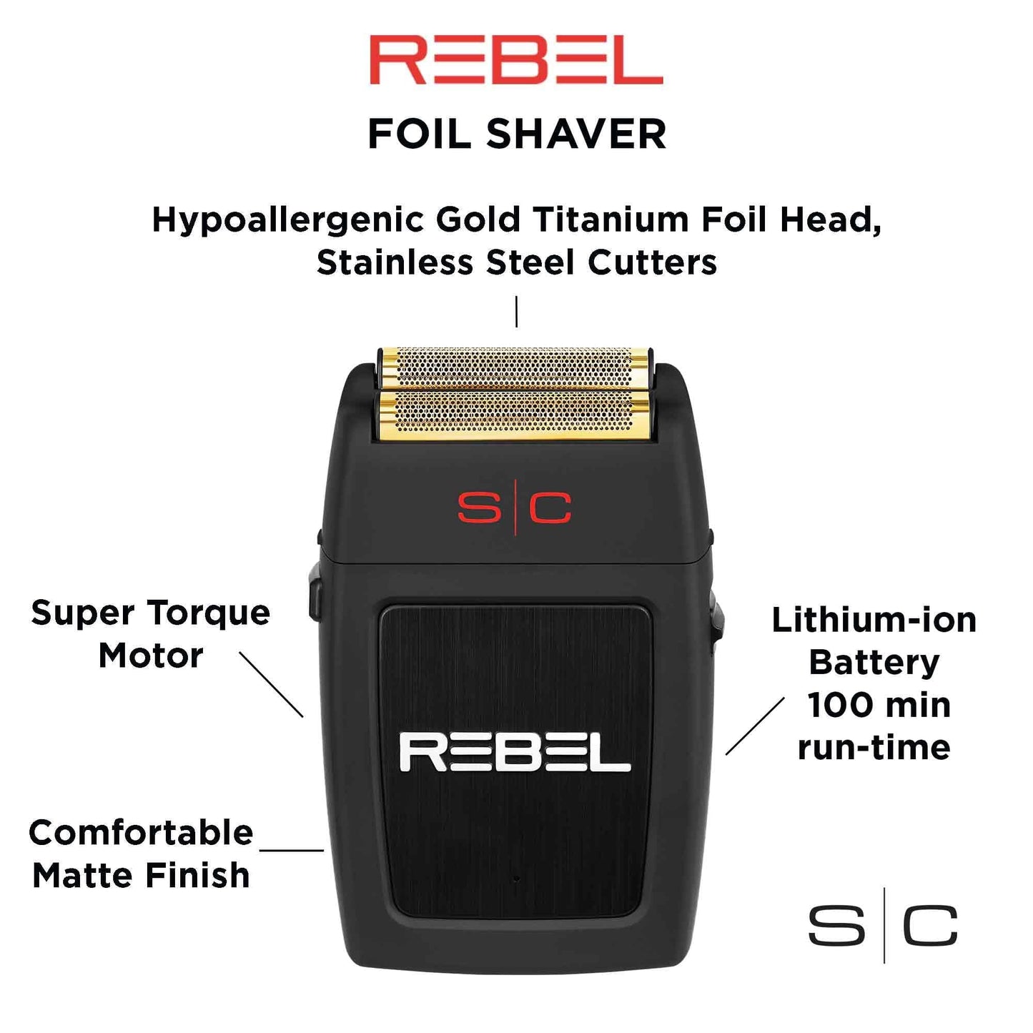 StyleCraft Rebel Professional Cordless Double Foil Shaver - Super Torque Motor, USB-C Rechargeable Electric Men's Foil Shaver, Close Shave, Barber Beauty and Personal Care Stylecraft