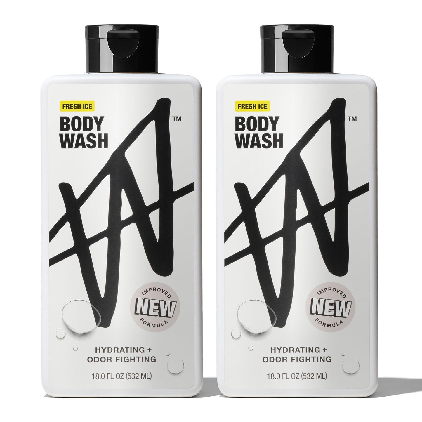 W By Jake Paul Body Wash for Men, Odor Fighting, Deep Cleaning Shower Gel, Hydrating Mens Bodywash, Fresh Ice Scent, 2 Pack, 18 fl oz Beauty & Personal Care W