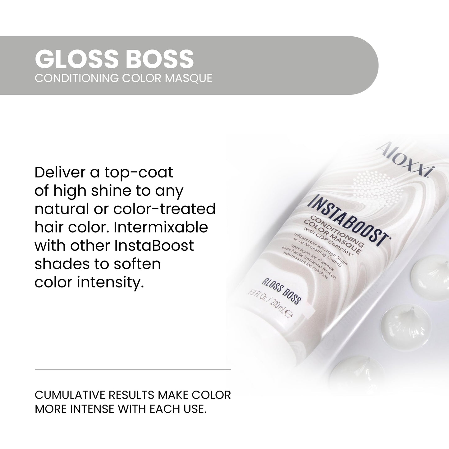 ALOXXI InstaBoost Conditioning Color Mask in Gloss Boss, Adds Glossy Shine and Deeply Conditions Hair, 6.8 Fl Oz Beauty & Personal Care ALOXXI