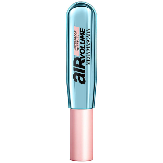 L'Oreal Paris Makeup Air Volume Mega Mascara, Lightweight & Long-lasting Volumizing Mascara for Voluminous Eyelashes, Waterproof Blackest Black, 0.3