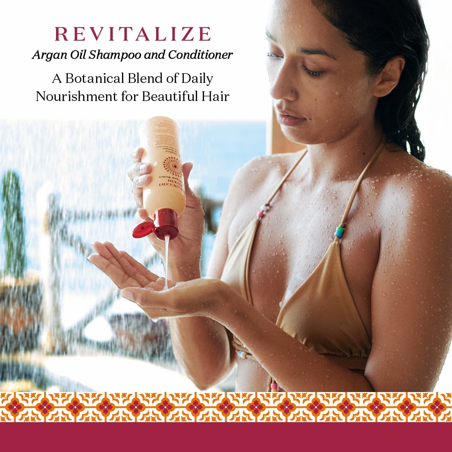 Moroccan Elixir Revitalize Hair Treatments Argan Shampoo & Conditioner Set For Woman | Enriched with Antioxidants, Minerals & Vitamin E | Suitable Beauty & Personal Care Moroccan Elixir