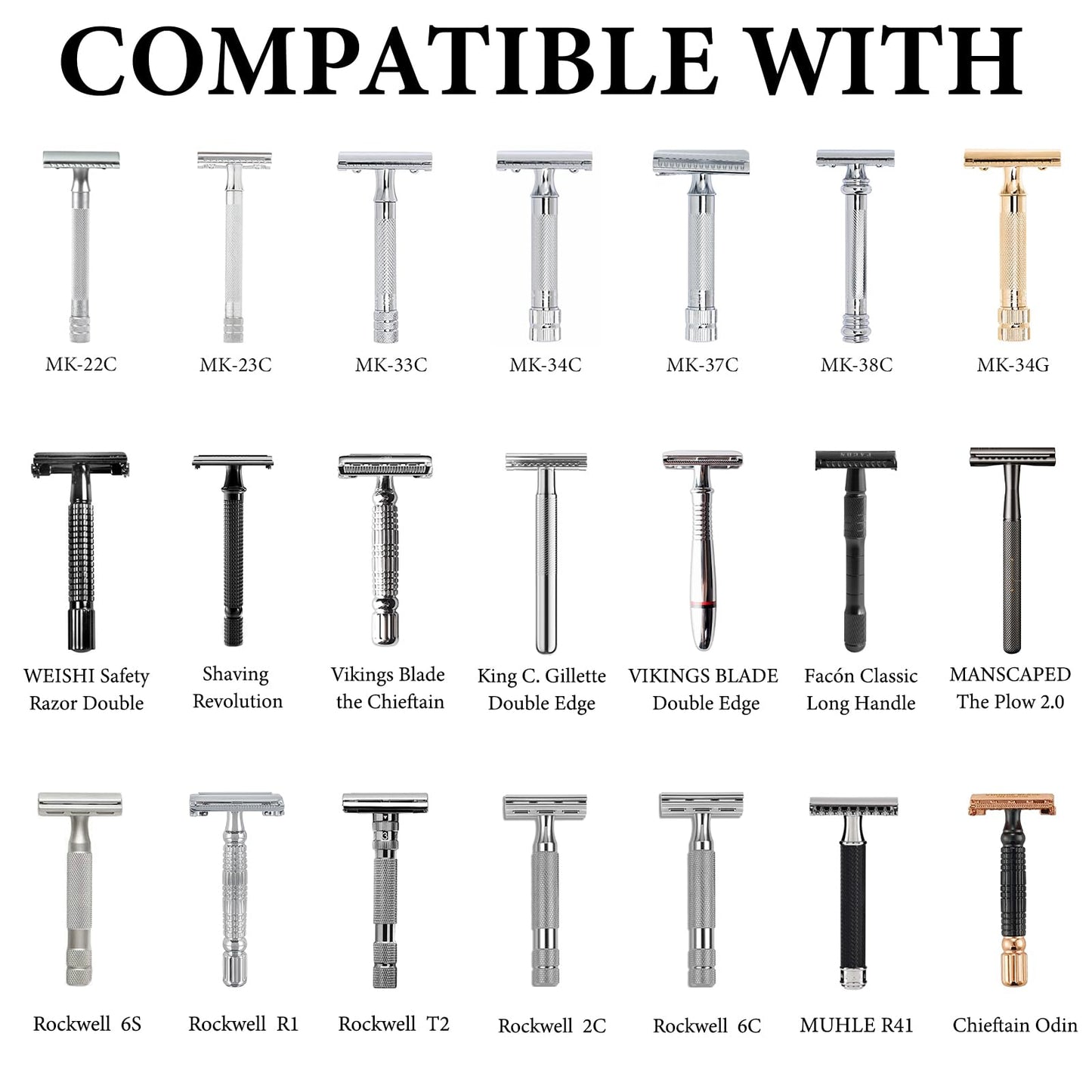 Linkidea Safety Razor Stand, Bathroom Organizer Compatible with Vikings Blade Chieftain, Merkur 34C/38C, Rockwell 6S/6C, Henson AL13, Quick Drying Beauty and Personal Care Linkidea