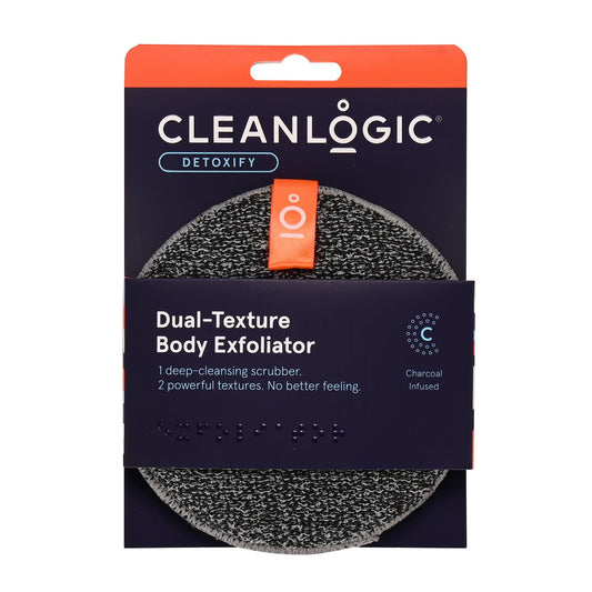 Cleanlogic Detox Purifying Charcoal Dual-Texture Exfoliating Body Scrubber (Pack of 3) 1 Count Beauty and Personal Care Cleanlogic