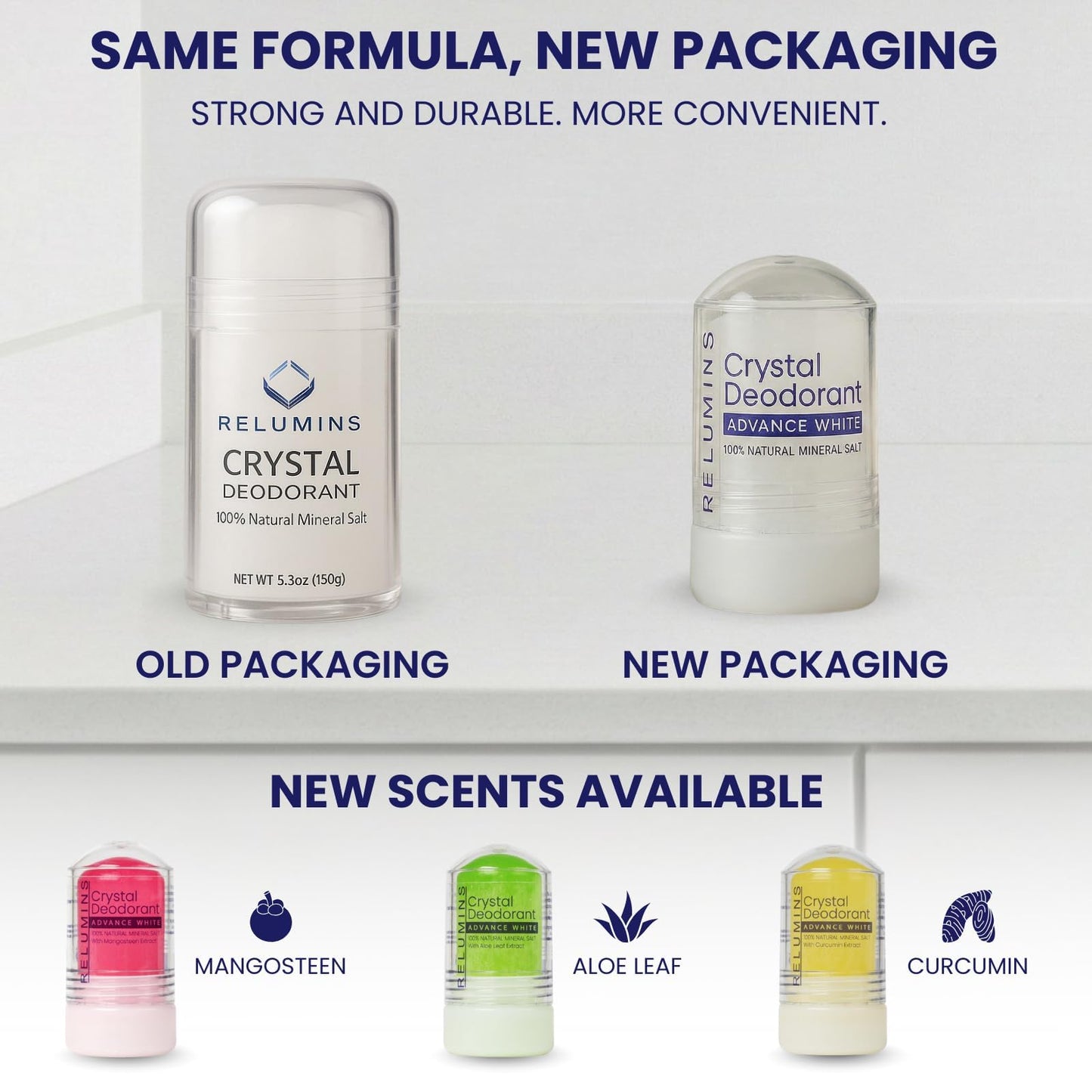 Relumins Cucurmin Crystal Deodorant, All-Natural Mineral Salt Roll-On, Non-Staining, Aluminum-Free, Non-Irritating, Even-Toning, Antioxidant Beauty and Personal Care Relumins