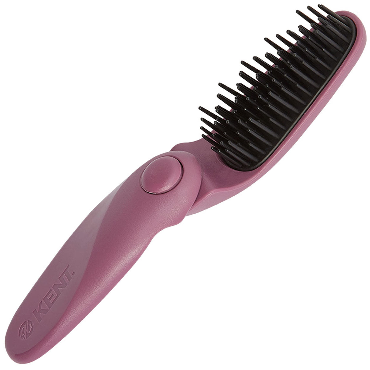 Kent KCR10 Create Folding Hair Brush for Styling Short Hair - Travel Brush for Men and Women, Anti-Static, Scalp Stimulating, Nylon Bristle in Purple