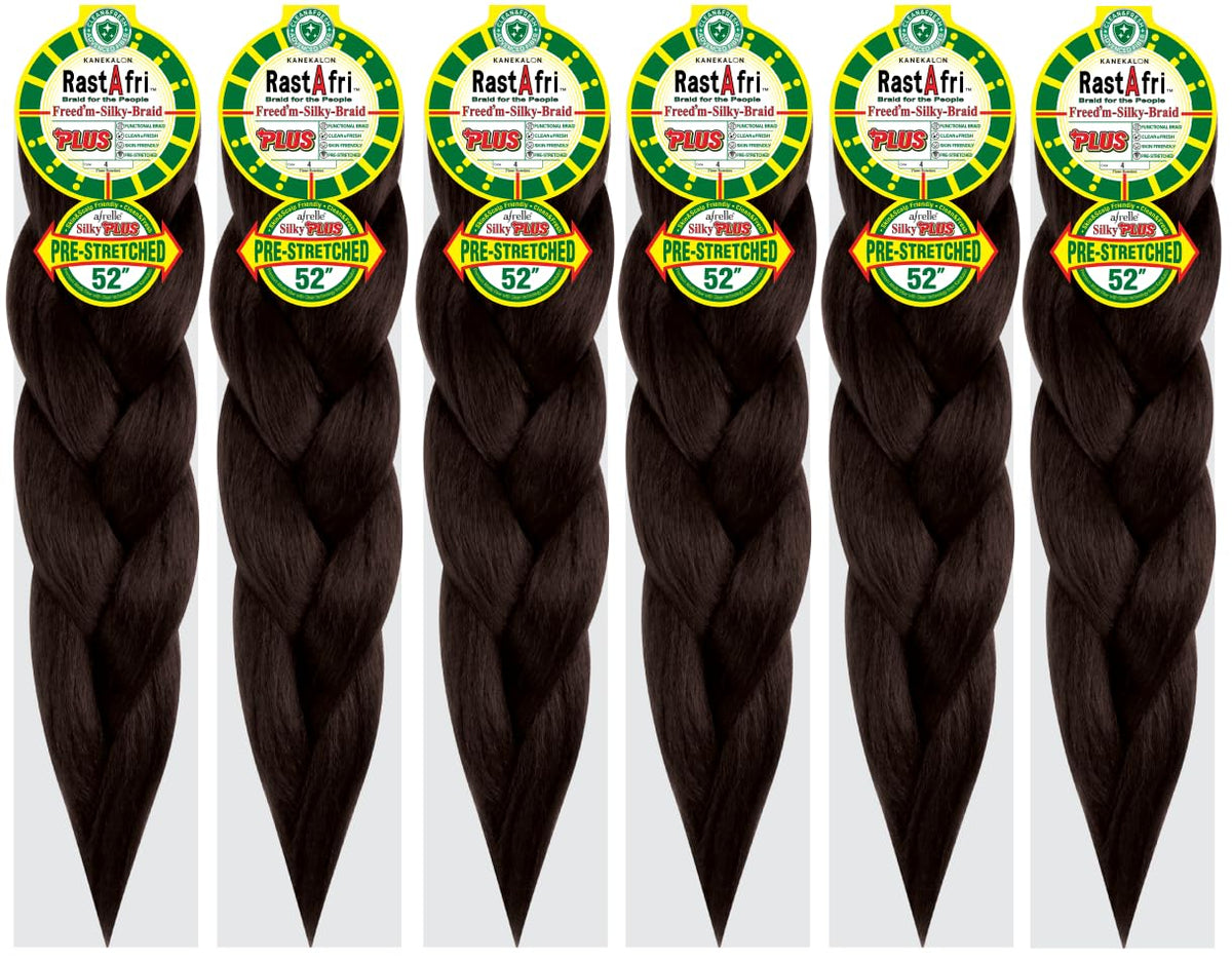 RastAfri Freed'm Silky Braid 24 Inch Pre-Stretched Braiding Hair, | 100% Afrelle Modacrylic Fiber from Kanekalon | Soft Lightweight Hair for Box