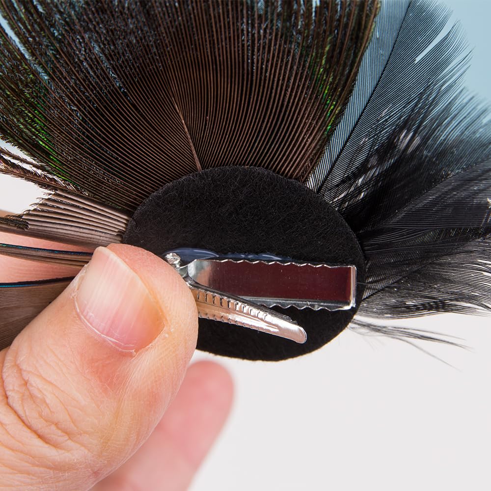 Comidox Hair Clip, Cute Peacock Feather with Rhinestones, Charming Peacock Headpiece Feather Hair Accessories for Women, Weddings, Parties, Halloween Beauty & Personal Care Comidox