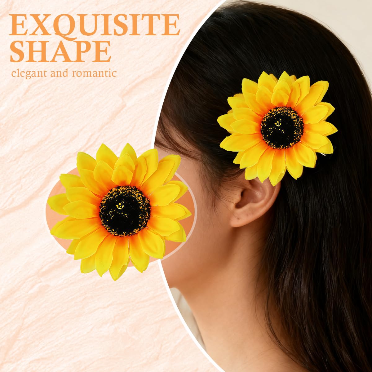 3PCS Women Girls Simulation Yellow Floral Fall Sunflower Hair Clips Alligator Clips Hairpin Hair Clamp Barrettes Headwear Hair Hair Styling Beauty & Personal Care SYBL
